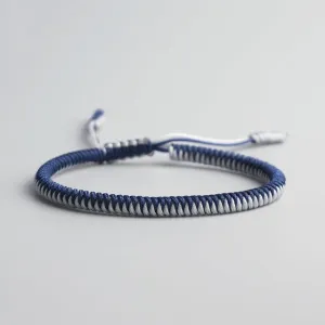 Lucky Bracelet - Two-Tone Woven - Blue/White