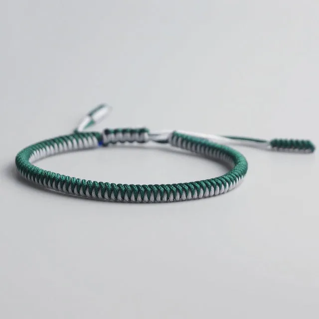 Lucky Bracelet - Two-Tone Woven - Blue/White