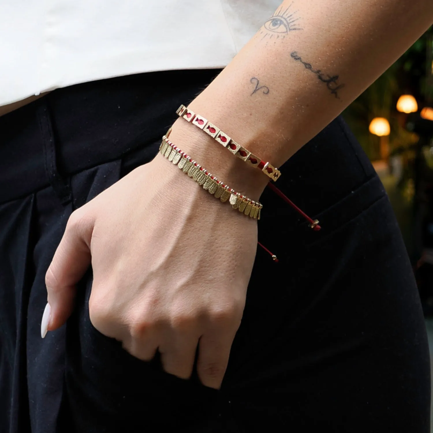 Lucky Fish Red Woven Unisex String Bracelet