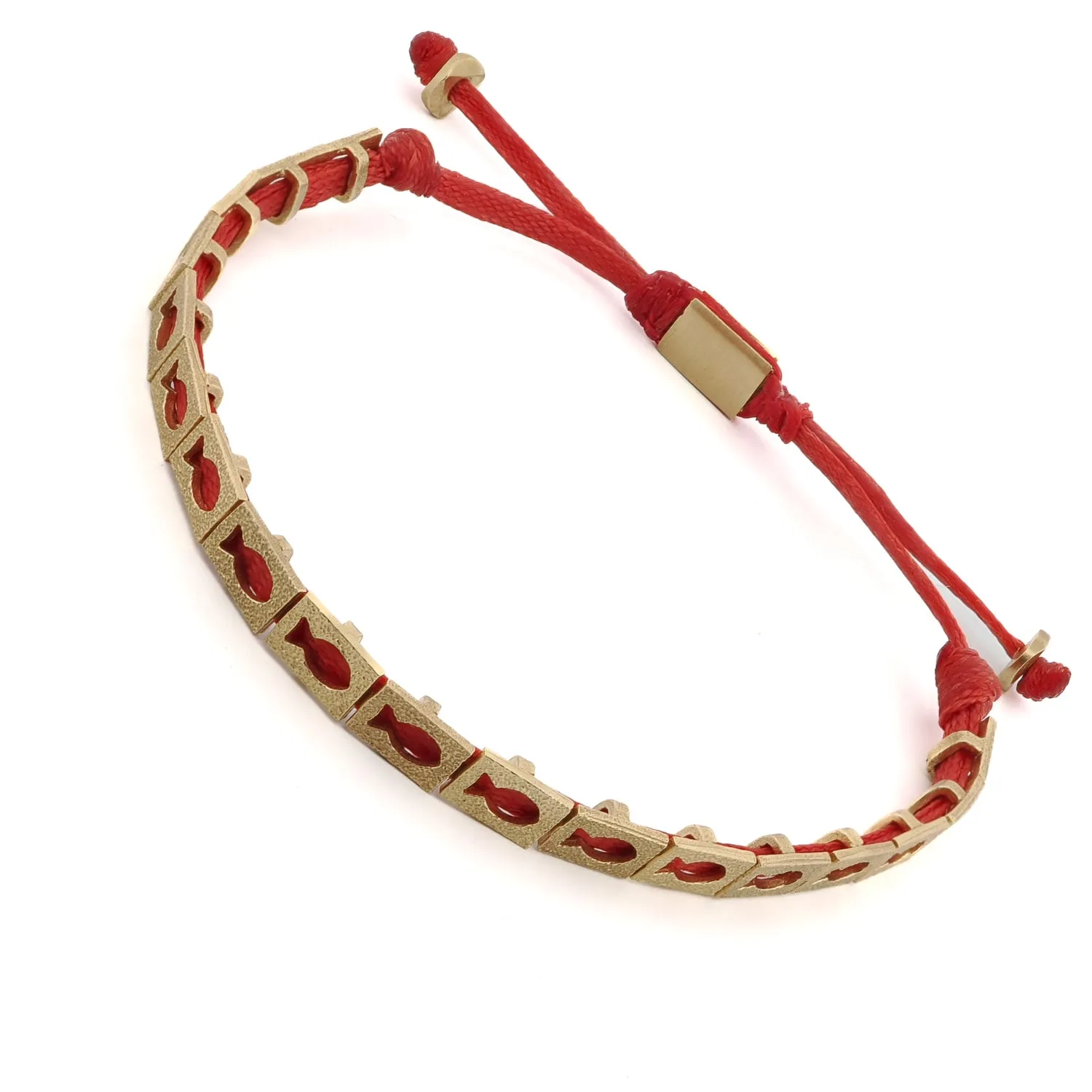 Lucky Fish Red Woven Unisex String Bracelet