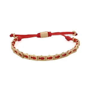 Lucky Fish Red Woven Unisex String Bracelet