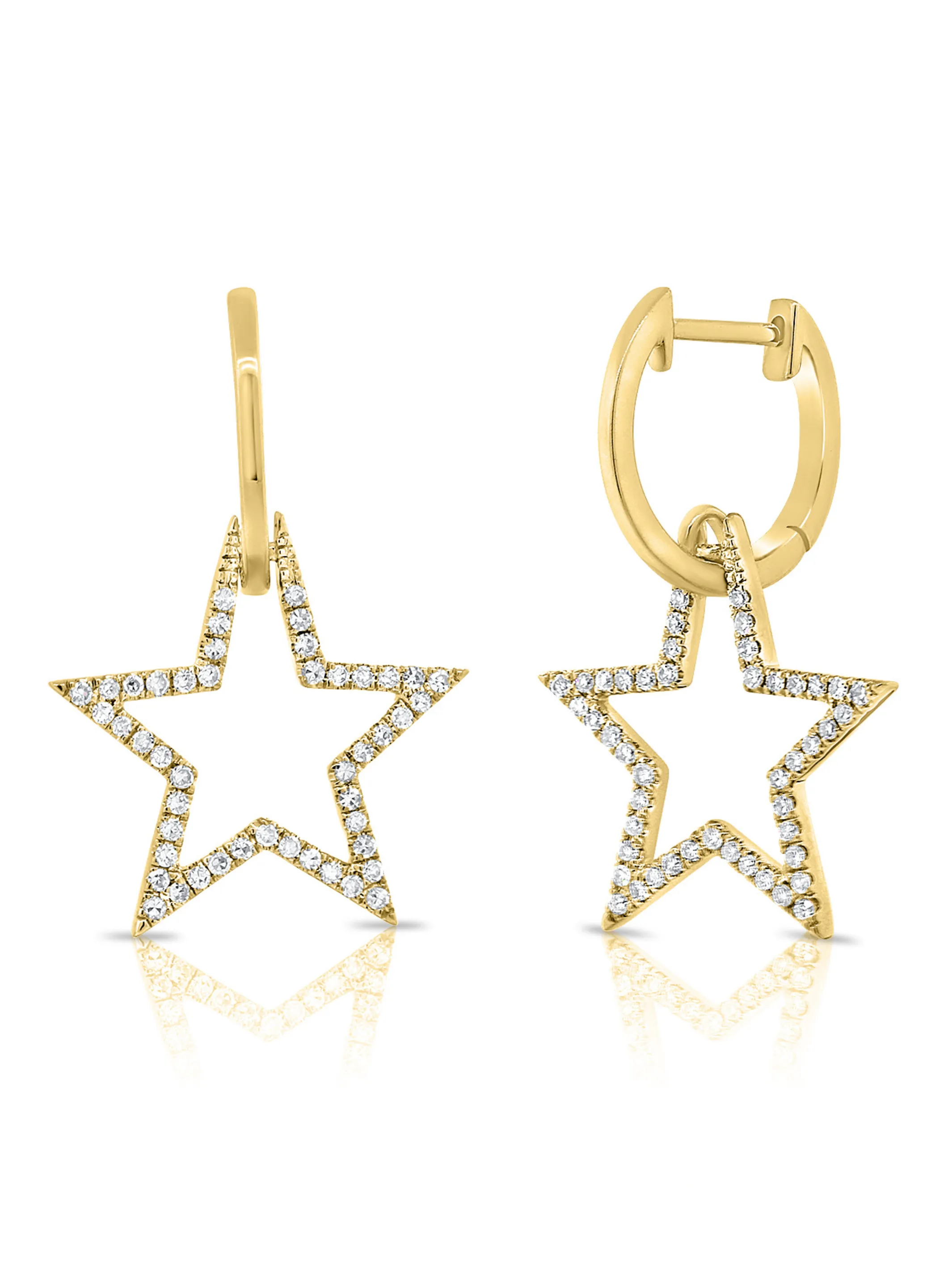 Lucy Diamond Star Huggies 14K