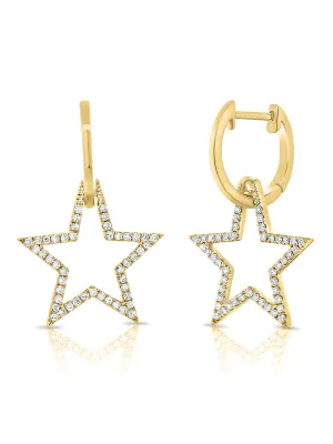 Lucy Diamond Star Huggies 14K