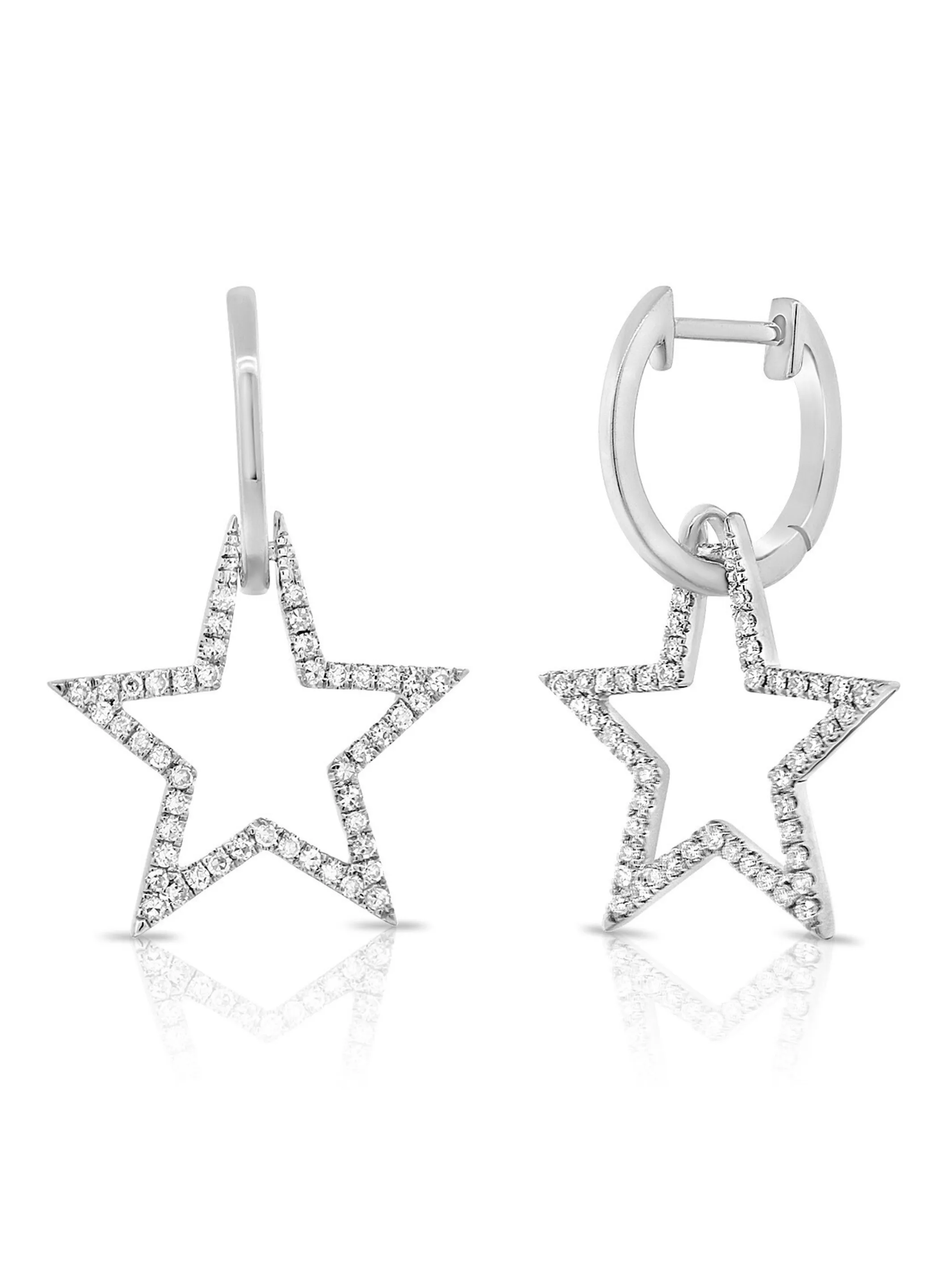 Lucy Diamond Star Huggies 14K