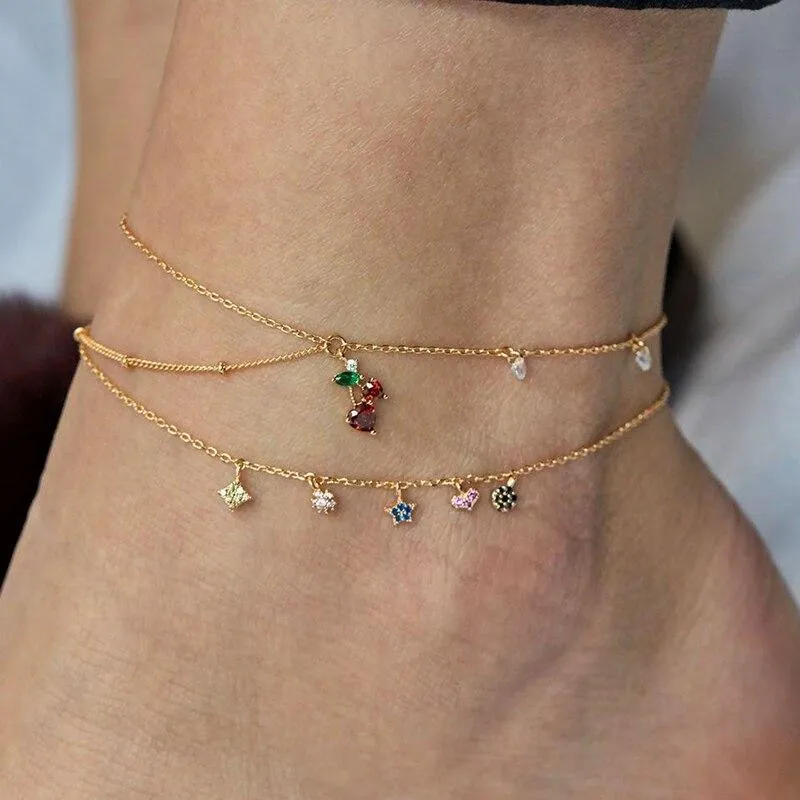 Luxury Bohemian Star Shell Ankle Bracelet Foot Jewelry Brecelet Simple Shell Anklets for Women Summer Style