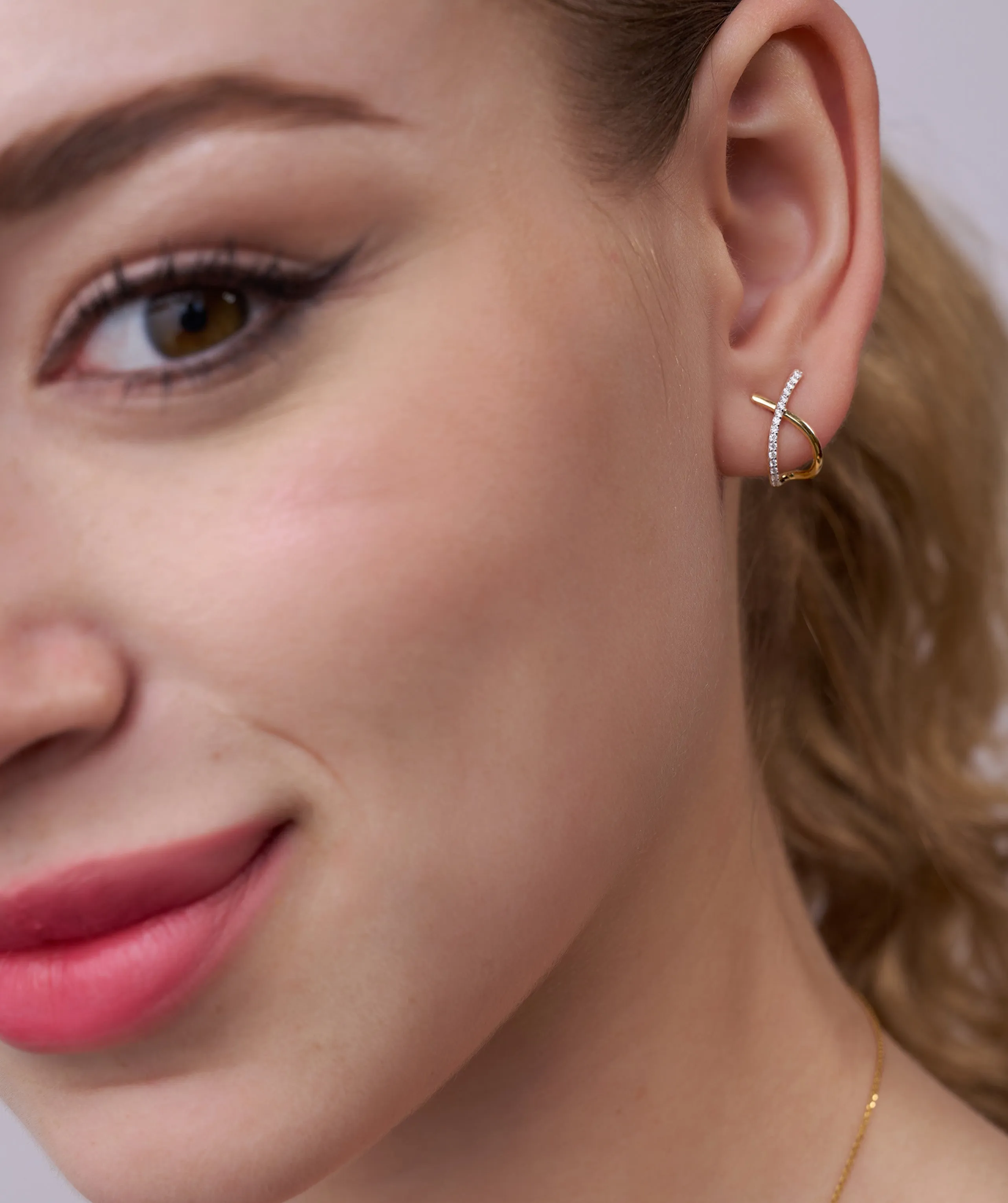 Luxury X-Shaped Gold Earrings