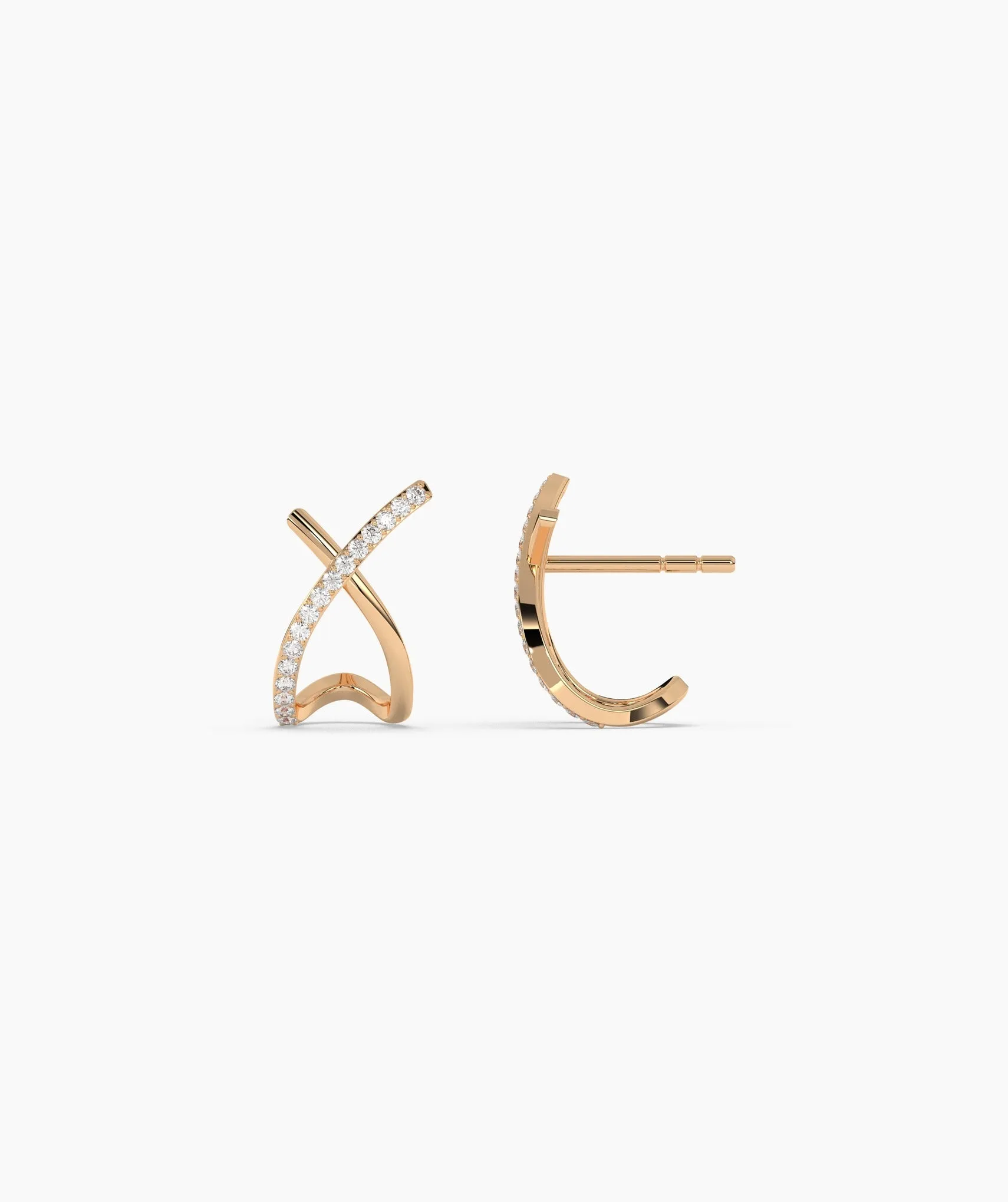 Luxury X-Shaped Gold Earrings