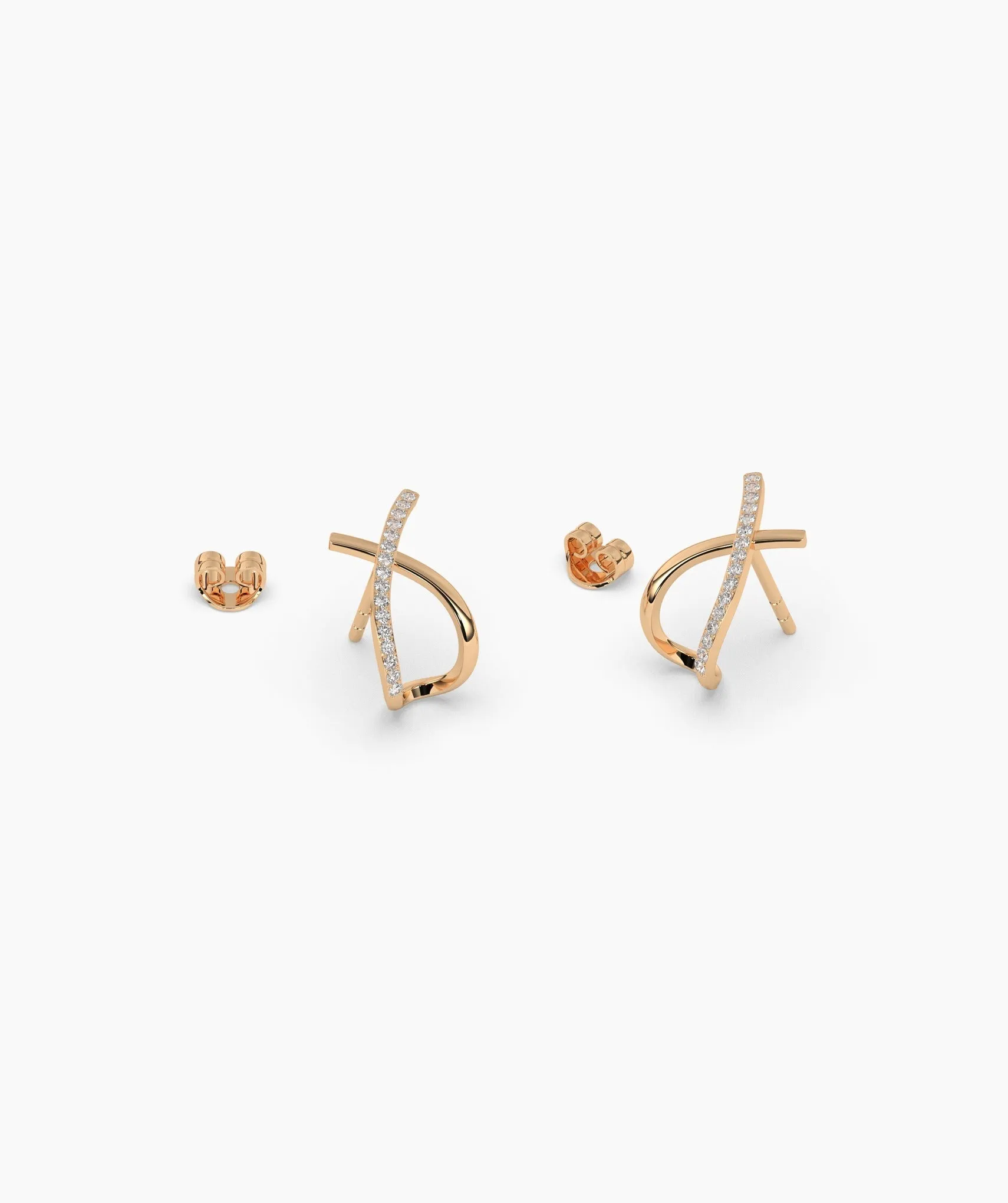 Luxury X-Shaped Gold Earrings