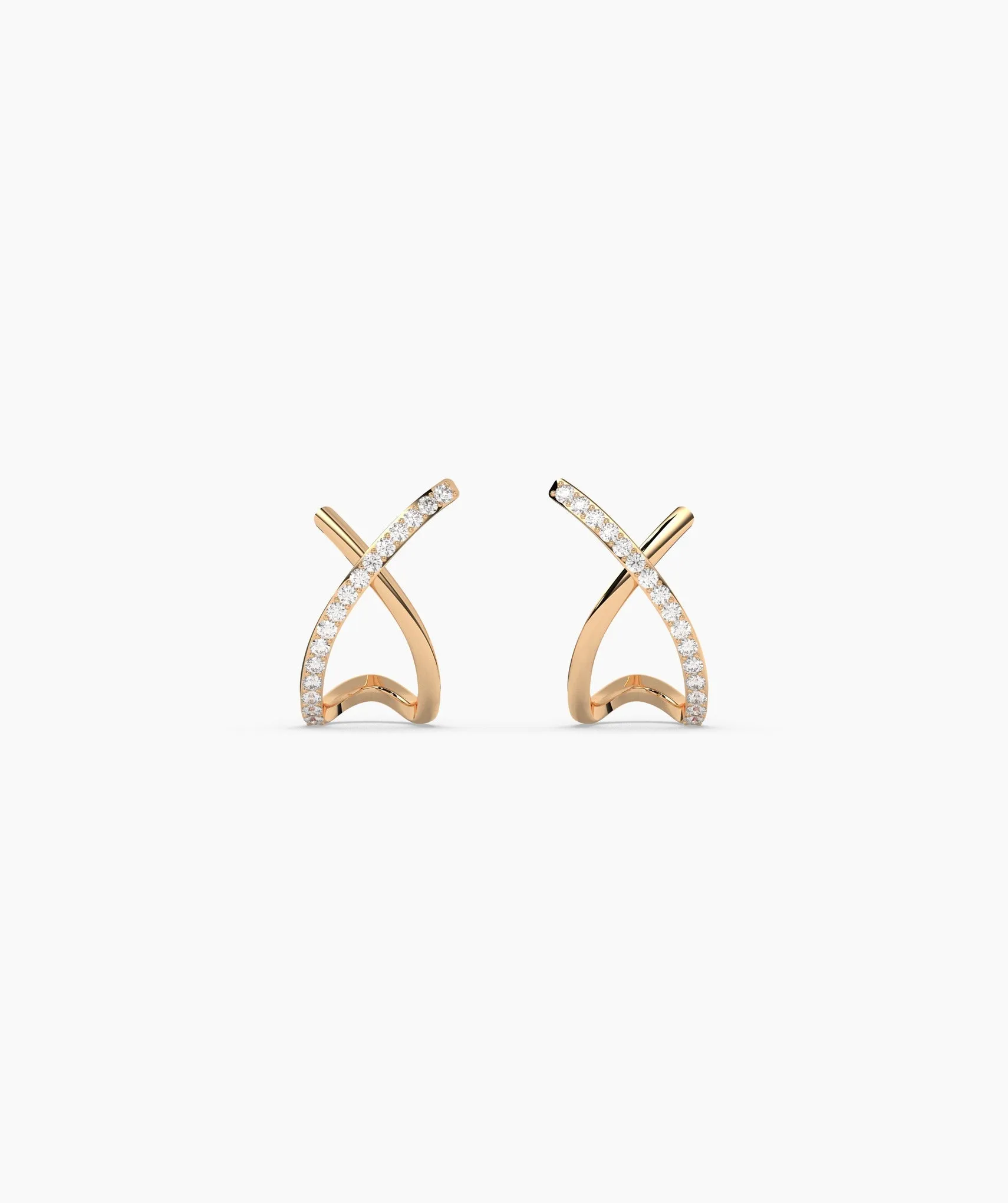 Luxury X-Shaped Gold Earrings