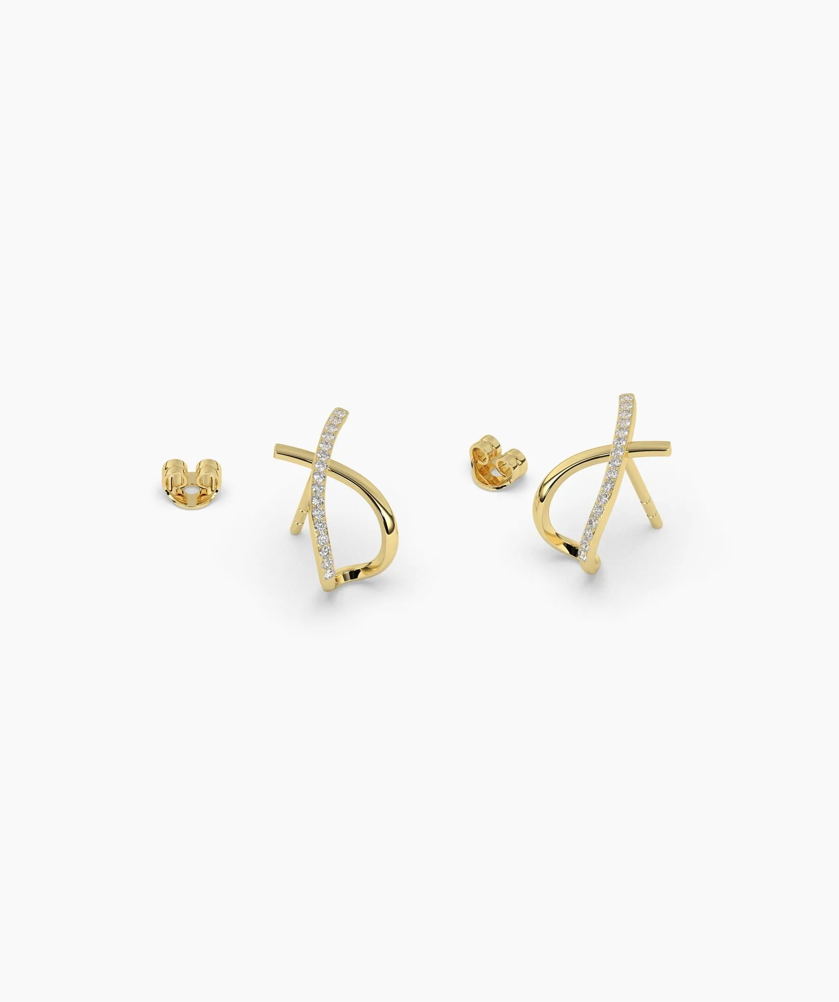 Luxury X-Shaped Gold Earrings