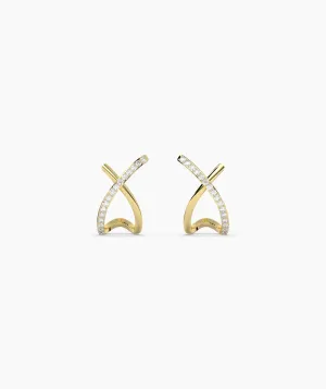 Luxury X-Shaped Gold Earrings