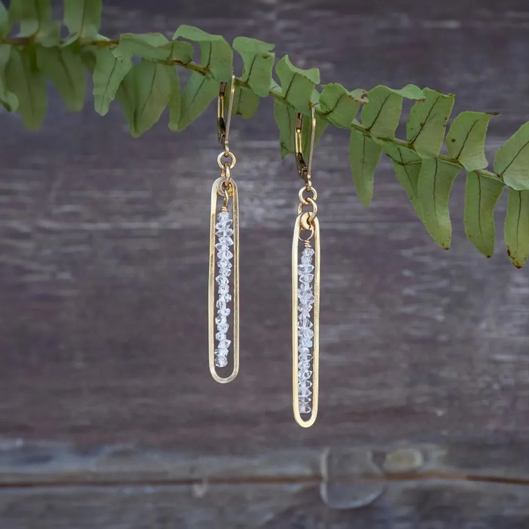 Lyric Herkimer Diamond Earrings in Gold Fill
