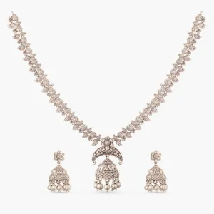 Maati Jhumki Floral Antique Oxidized Necklace Set