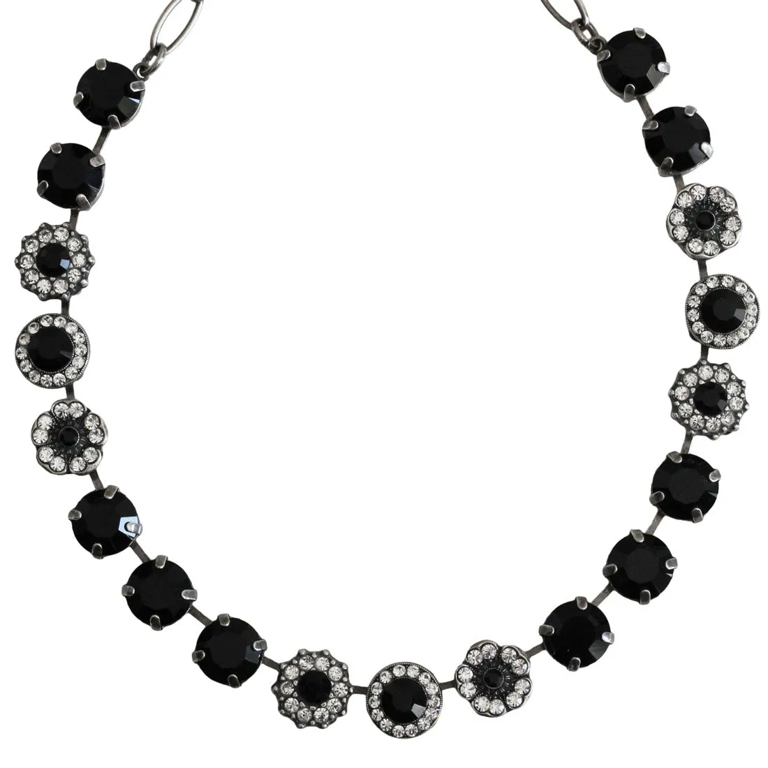 Mariana "Checkmate" Silver Plated Lovable Rosette Crystal Necklace, 3084 280-1