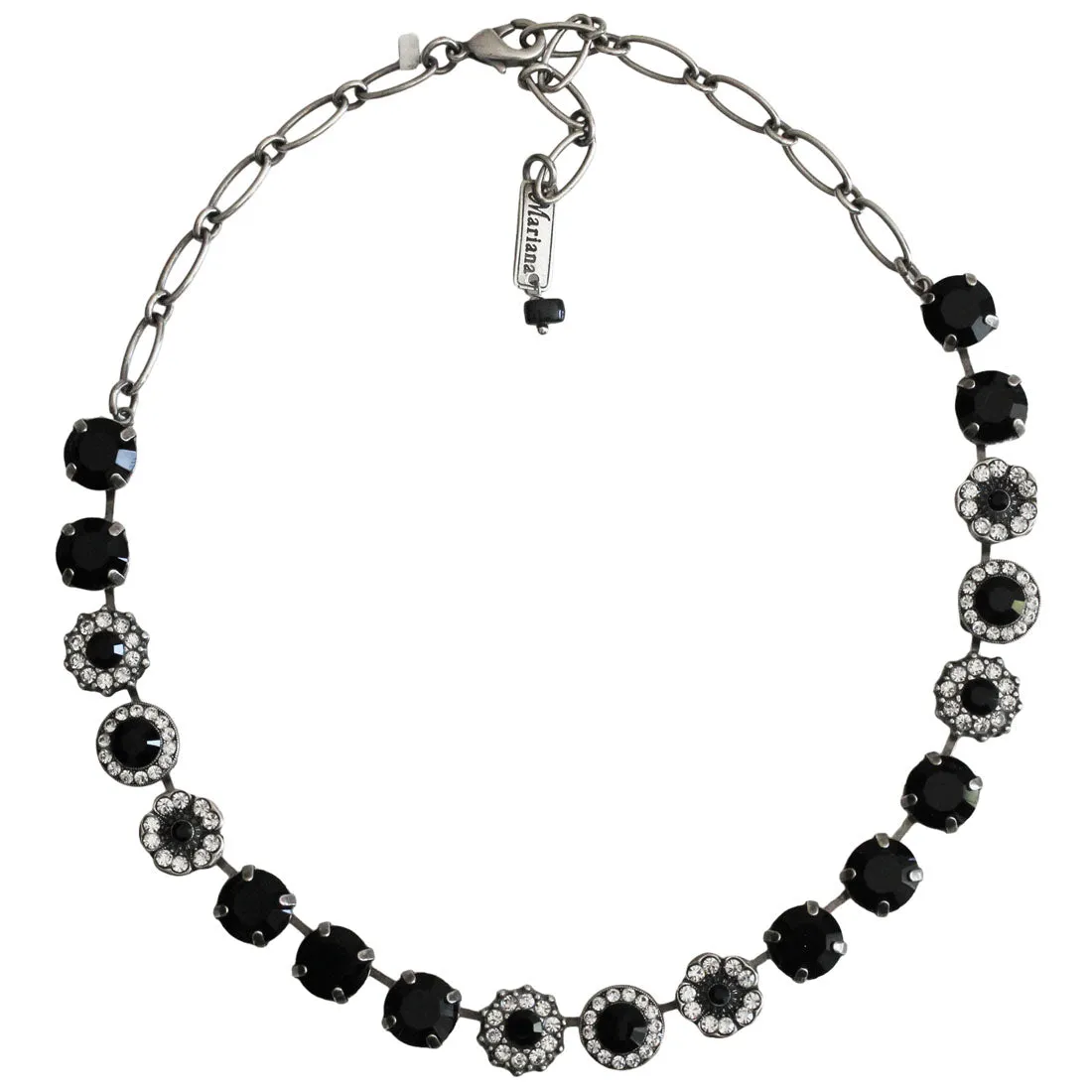 Mariana "Checkmate" Silver Plated Lovable Rosette Crystal Necklace, 3084 280-1