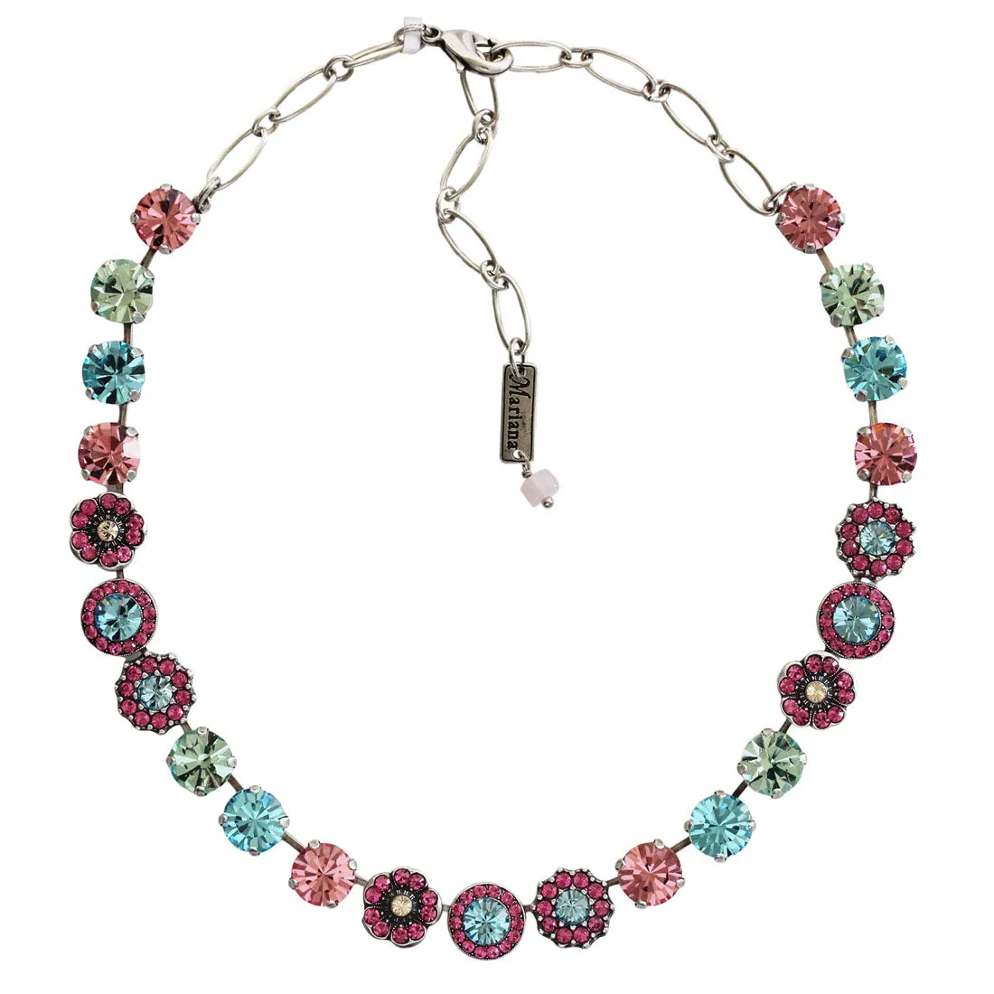 Mariana "Spring Flowers" Silver Plated Lovable Mixed Element Crystal Necklace, 3045/1 2141