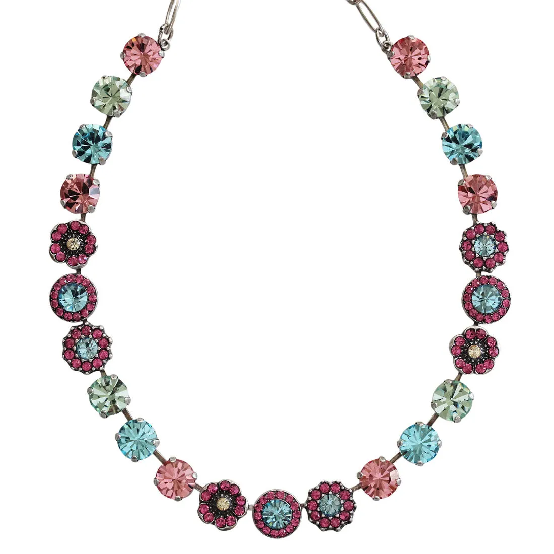 Mariana "Spring Flowers" Silver Plated Lovable Mixed Element Crystal Necklace, 3045/1 2141
