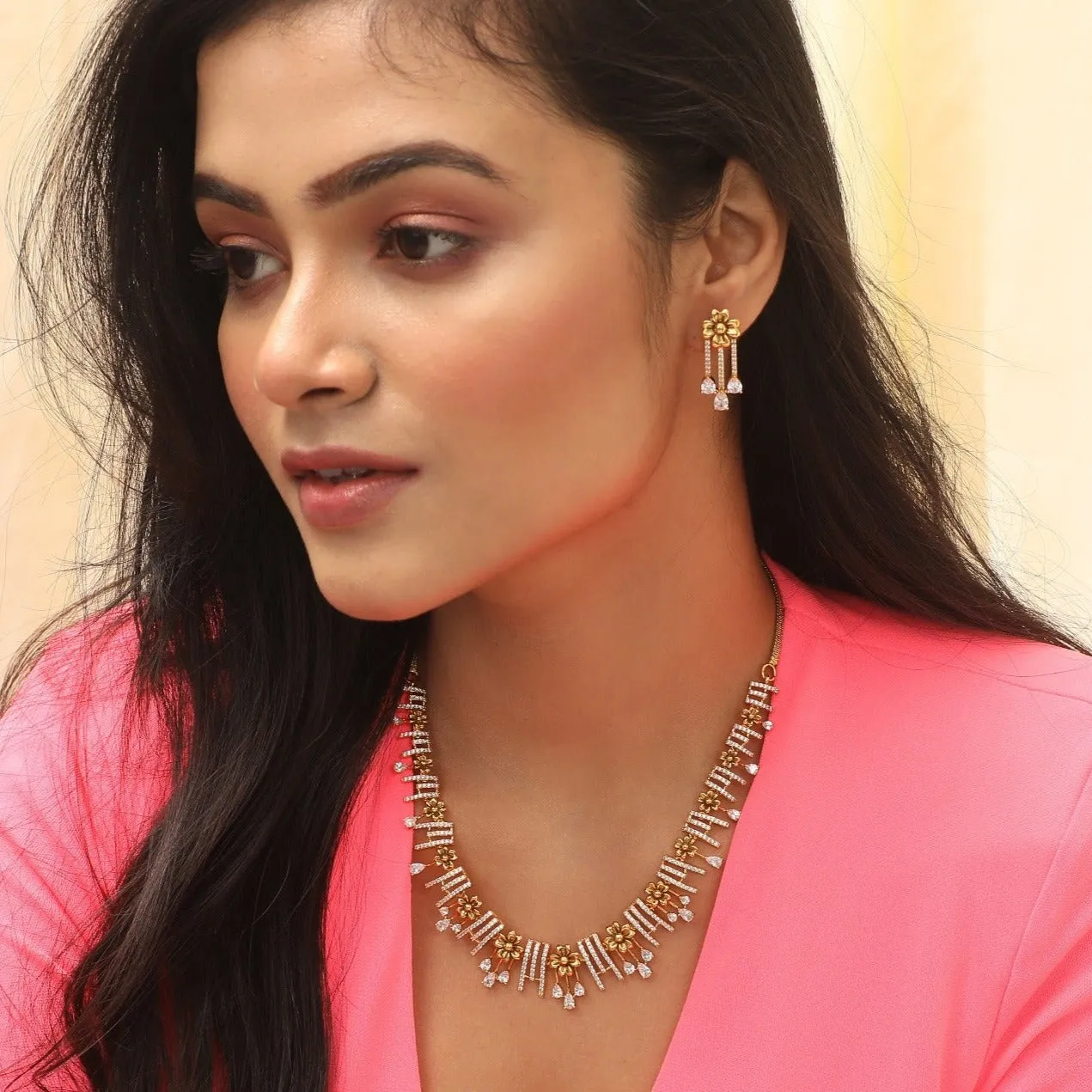 Marigold Antique CZ Necklace Set