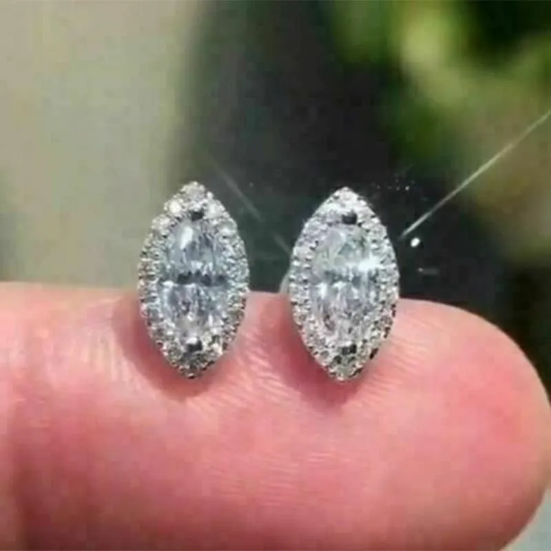 Marquise Diamond Earrings | Womens Earrings | Oval Diamond Earrings | Diamond Ear Studs | Stud Earrings | Womens Ear Studs |  Ear Studs