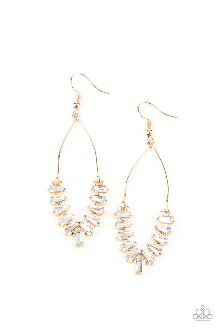 Me, Myself, and ICE Gold Paparazzi Earrings