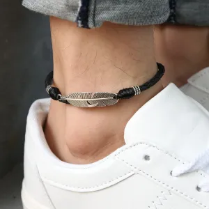 Men's Anklet Vintage Feather Jewelry Red or Mixed Rope Chain