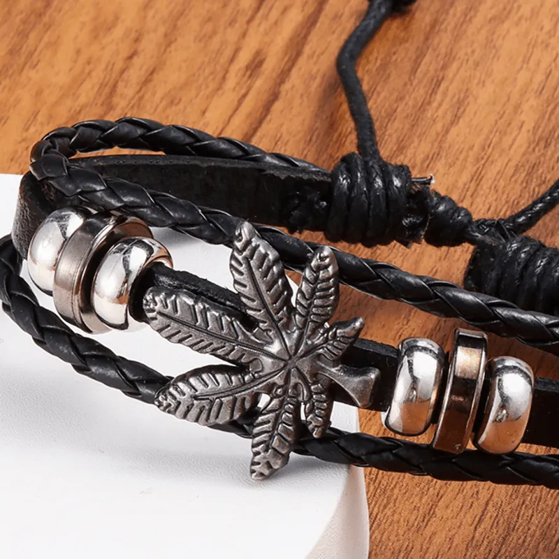 Men's Vintage Leather Woven Bracelet