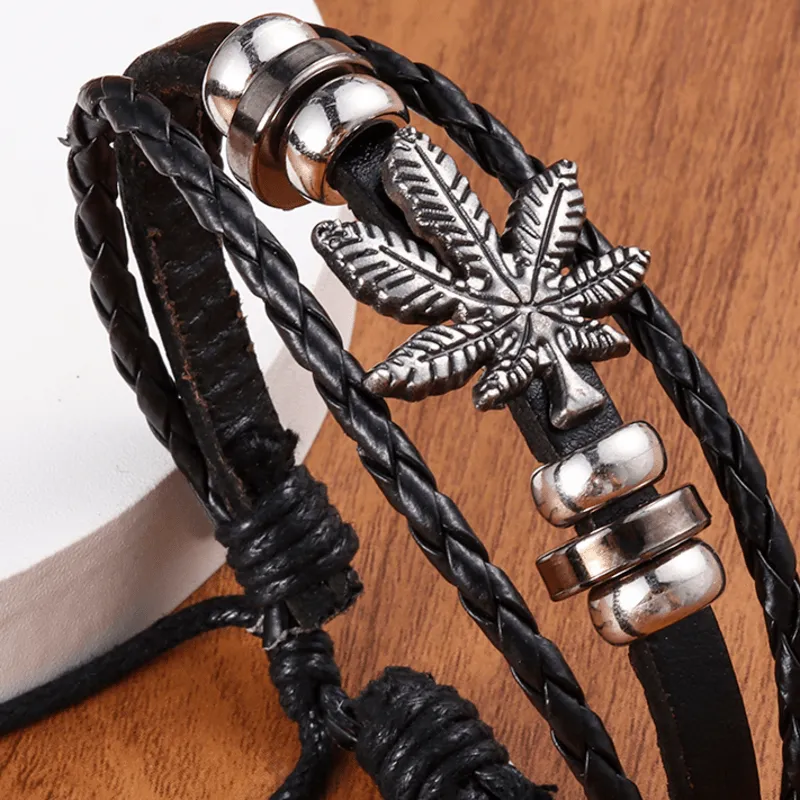 Men's Vintage Leather Woven Bracelet