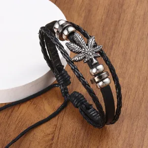 Men's Vintage Leather Woven Bracelet