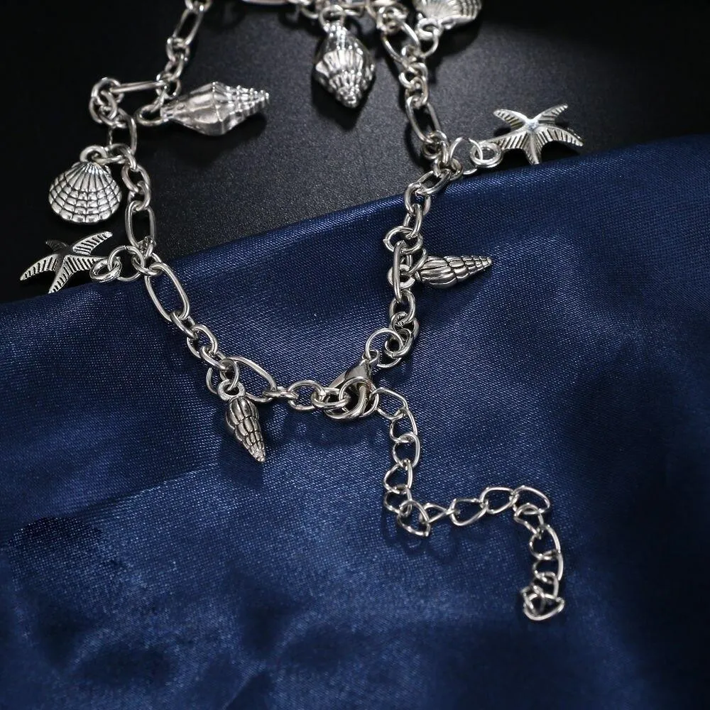 Metal High Quality Vintage Anklets for Women With Starfish Shell Pendant Bohemian Bracelet For Leg Jewelry