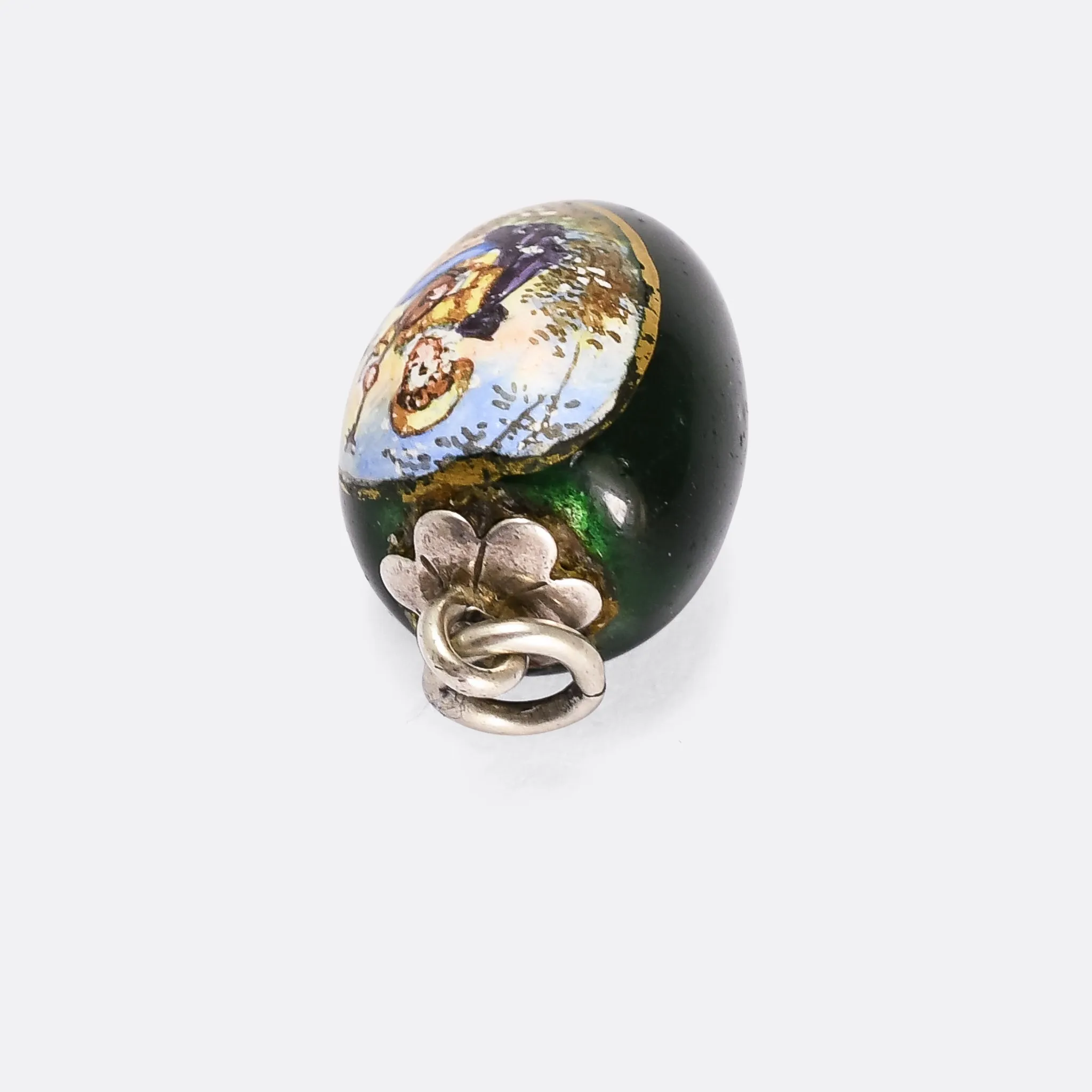 Mid-Victorian Swiss Enamelled Egg Pendant