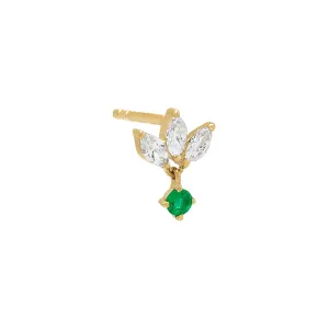 Mini Diamond Dangling Stud Earring 14K