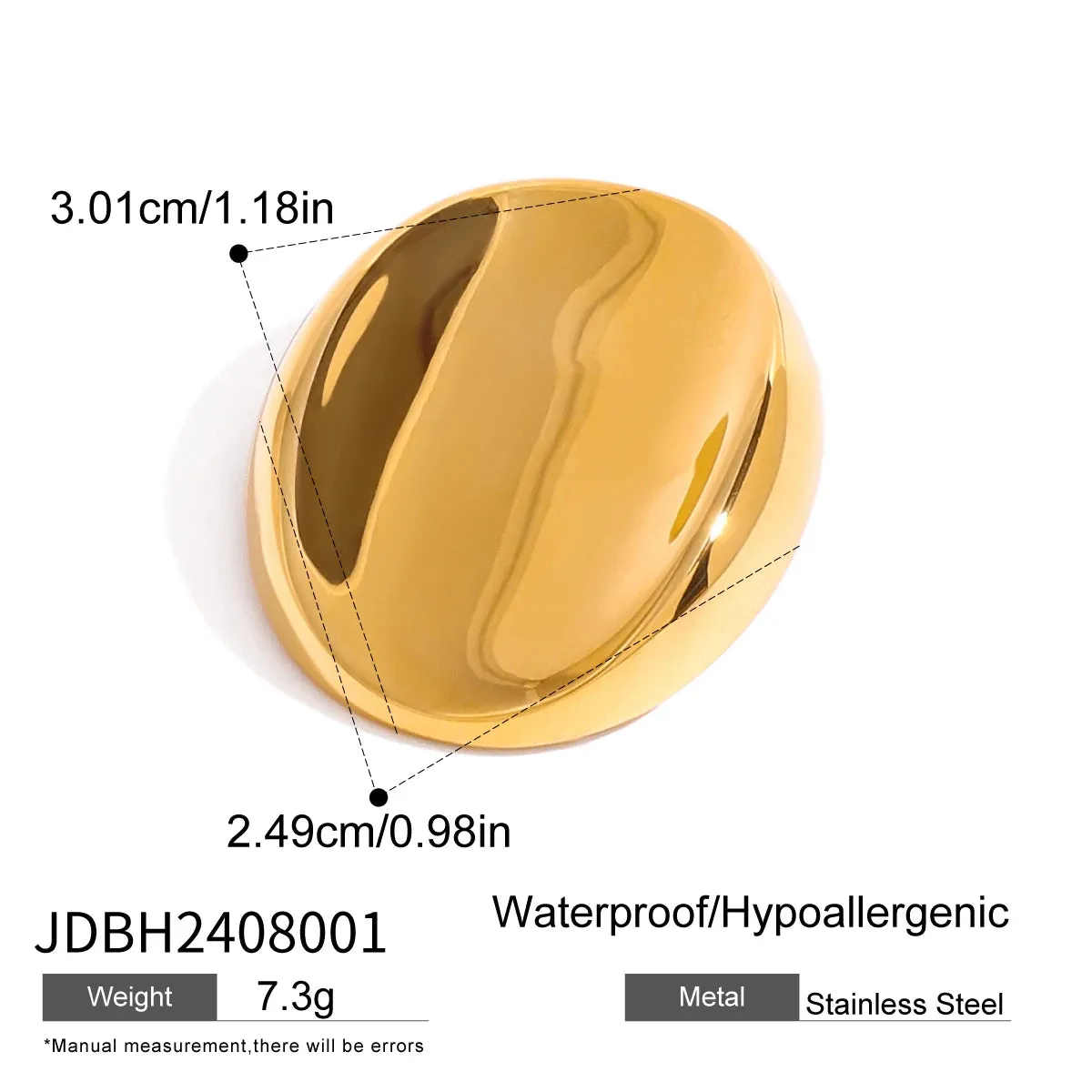 Minimalist Stainless Steel Metal Round Brooches