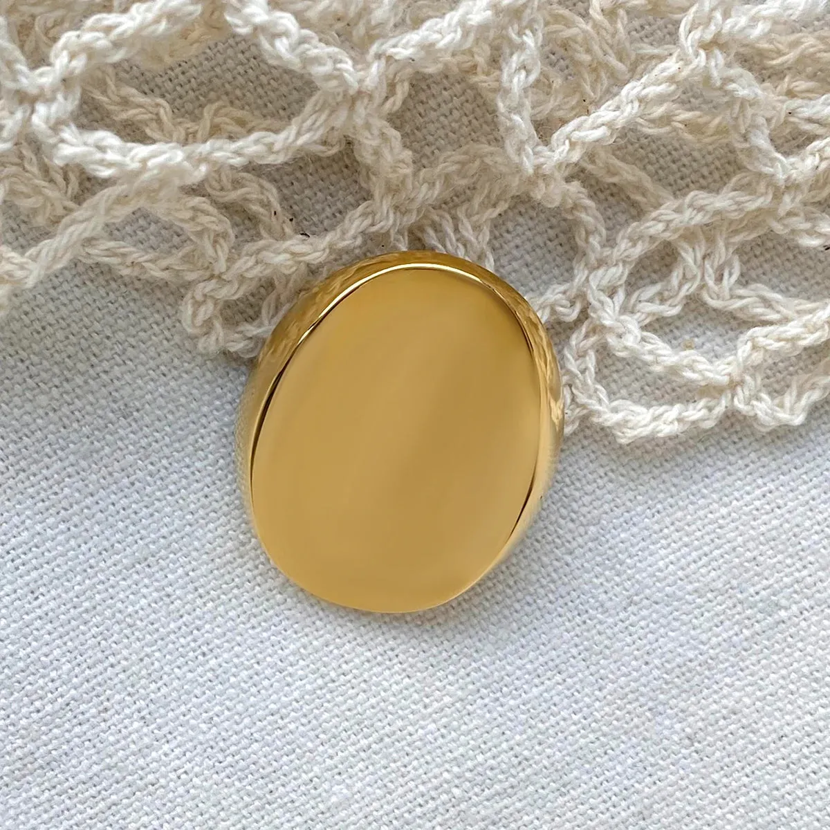 Minimalist Stainless Steel Metal Round Brooches