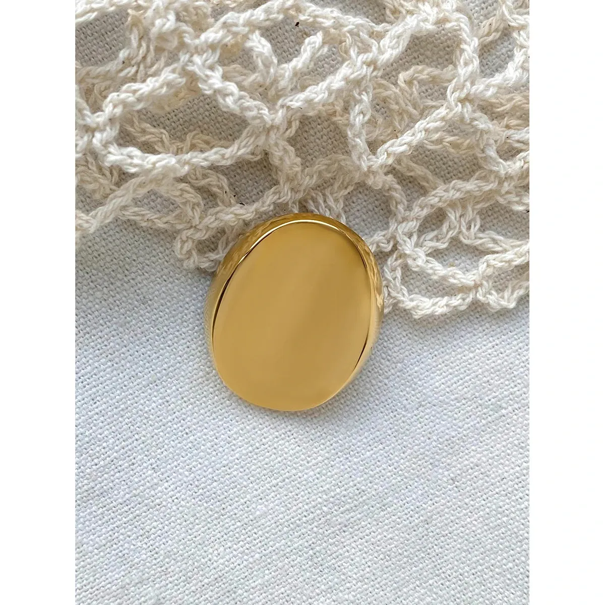 Minimalist Stainless Steel Metal Round Brooches
