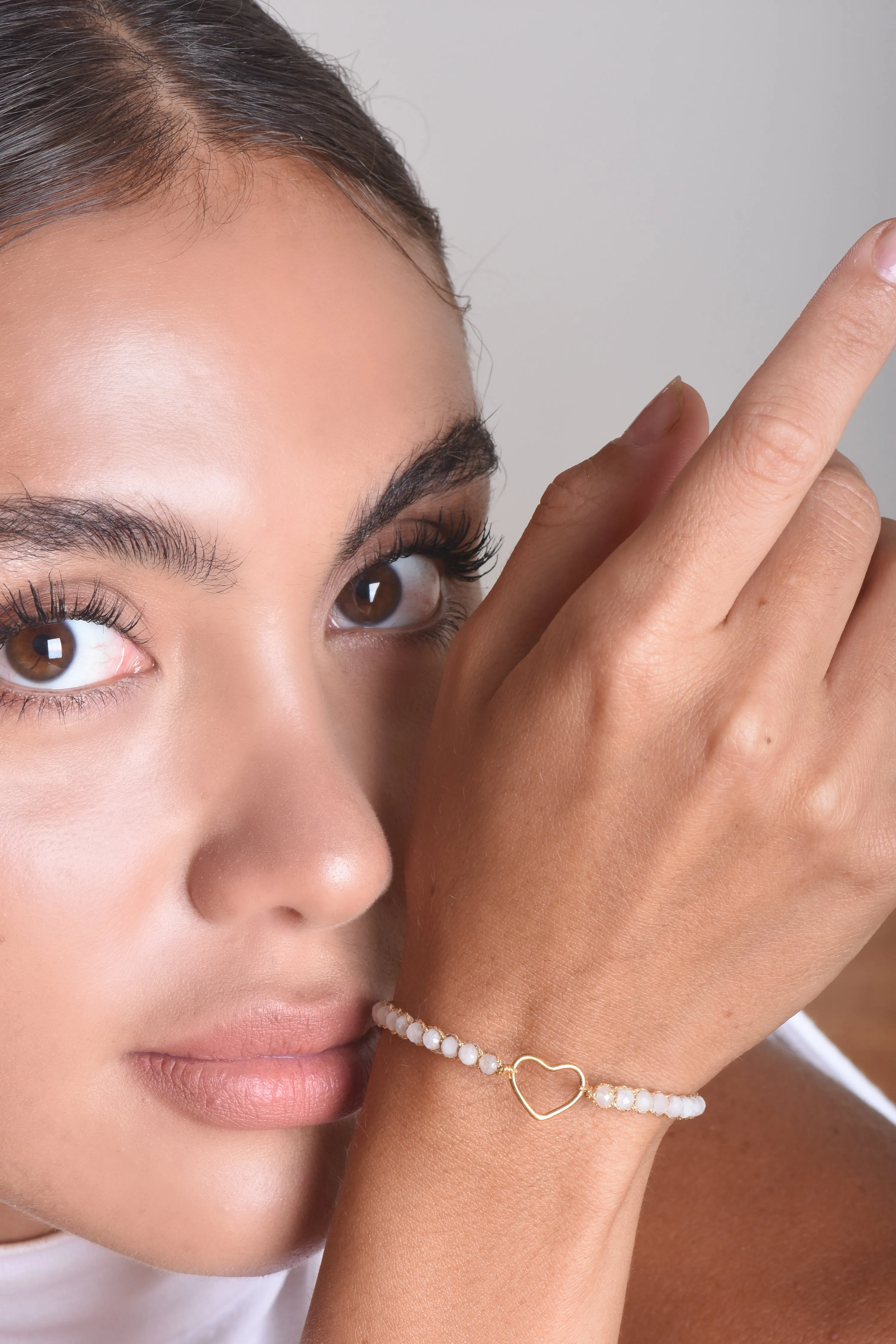 Moonstone Heart Bracelet | Gold