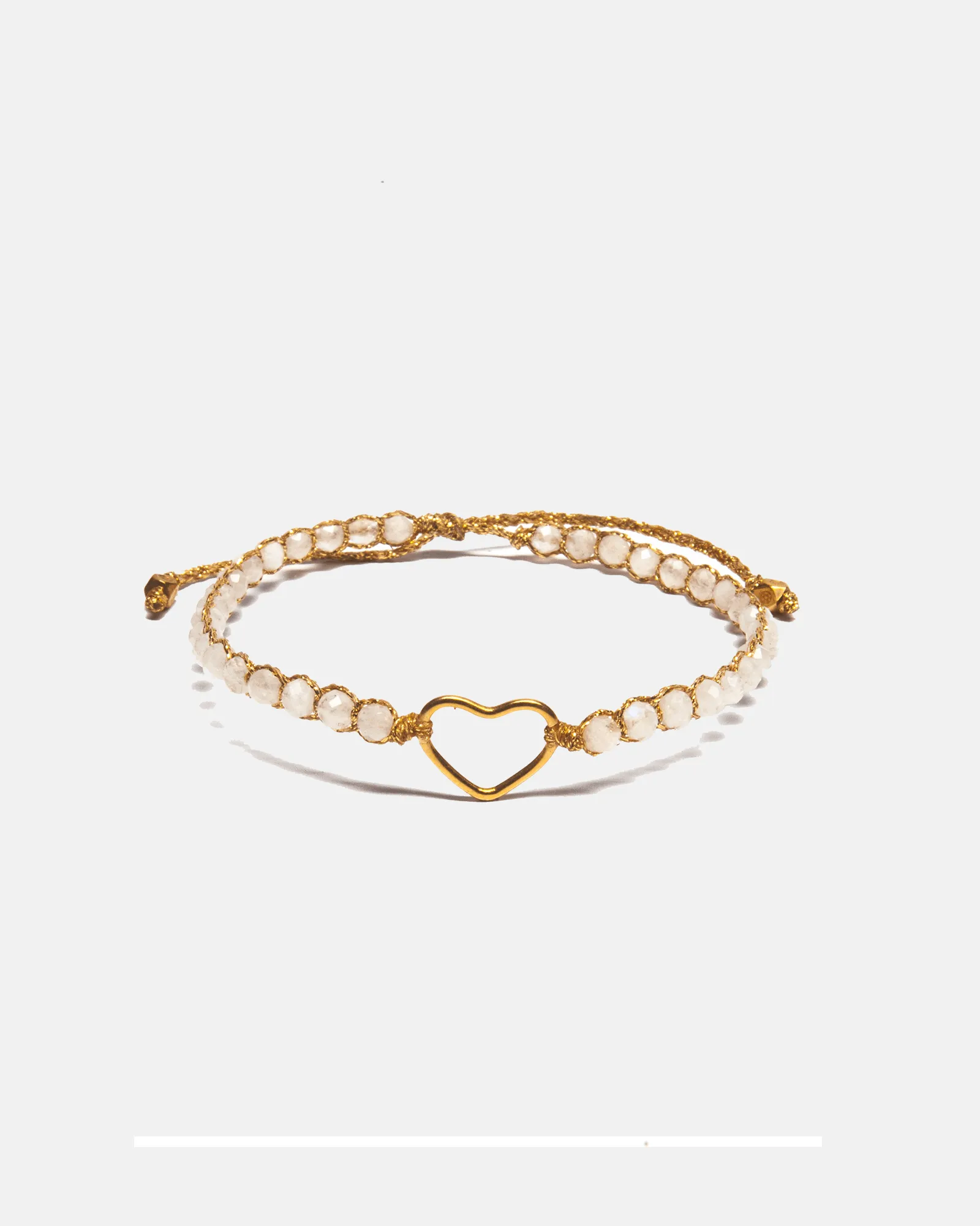 Moonstone Heart Bracelet | Gold
