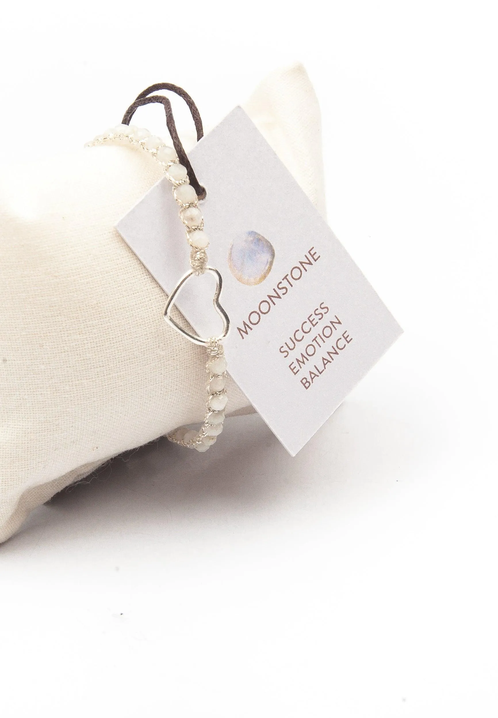 Moonstone Heart Bracelet | Silver