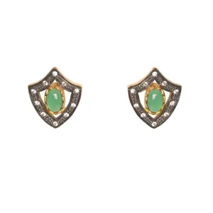 Mosaic Regal Shield Stud Earrings