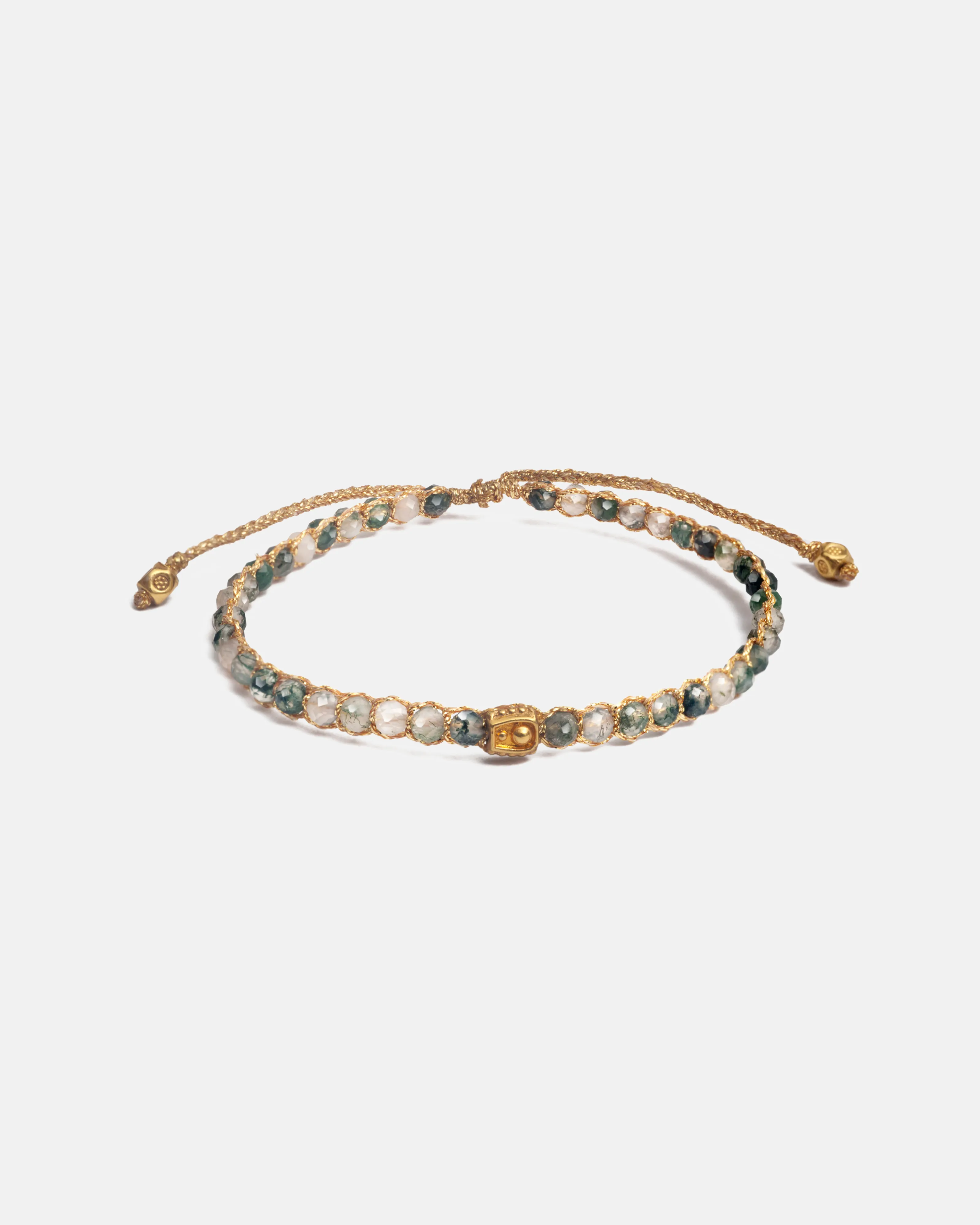 Moss Agate Bracelet | Gold
