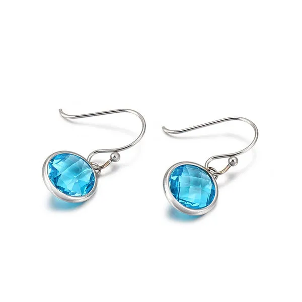 Mothers' and Teens' Earrings:  Titanium Emerald CZ Hook Earrings