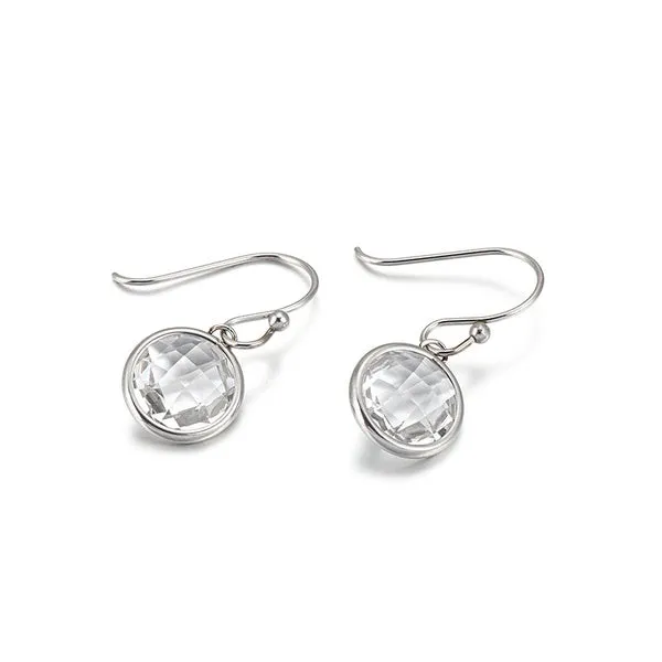 Mothers' and Teens' Earrings:  Titanium Emerald CZ Hook Earrings