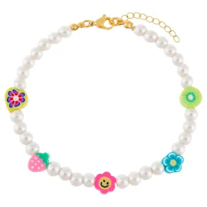 Multi Charm Pearl Anklet