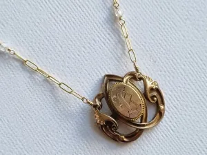 my only K | antique brooch monogrammed necklace