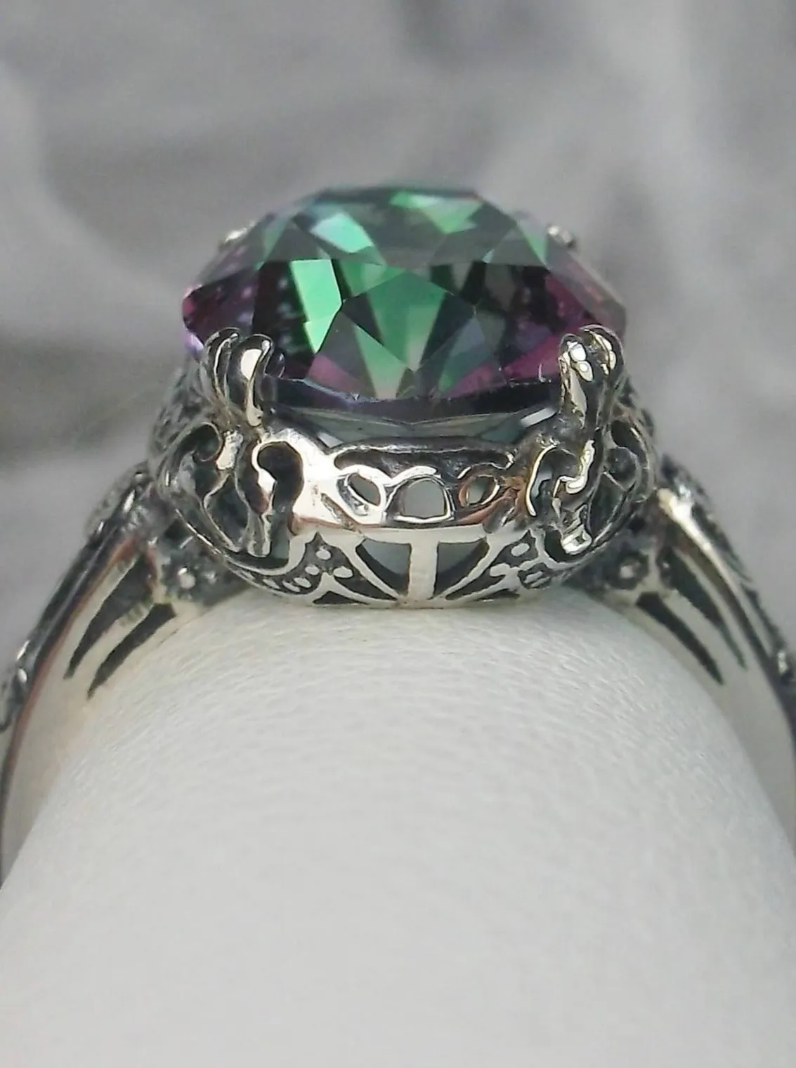 Mystic Topaz Ring, Simulated or Natural Topaz, Revival Edwardian Jewelry #D70