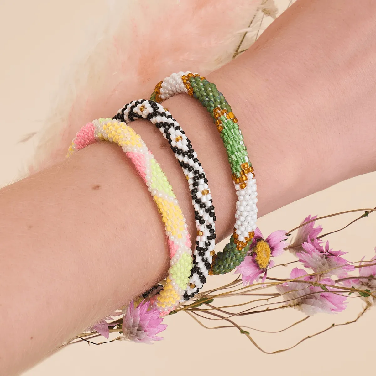 Neon Sherbet | Himalayan Glass Bead Bracelet