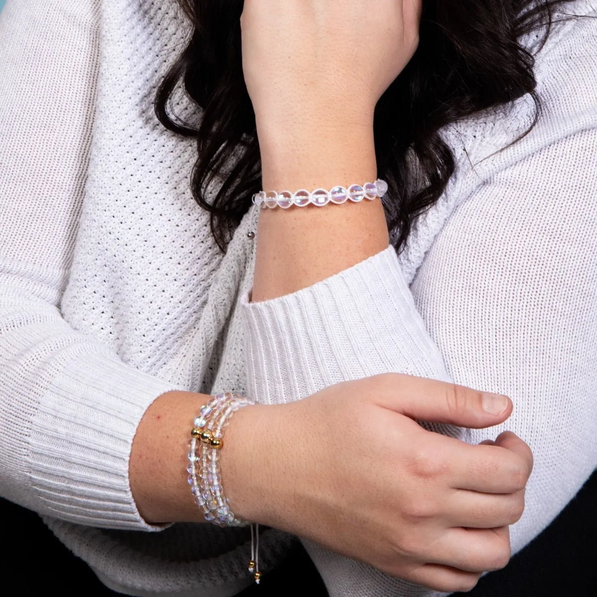 Neon White | Rainbow Supernova | Silver | Galaxy Glass Charmballa Bracelet
