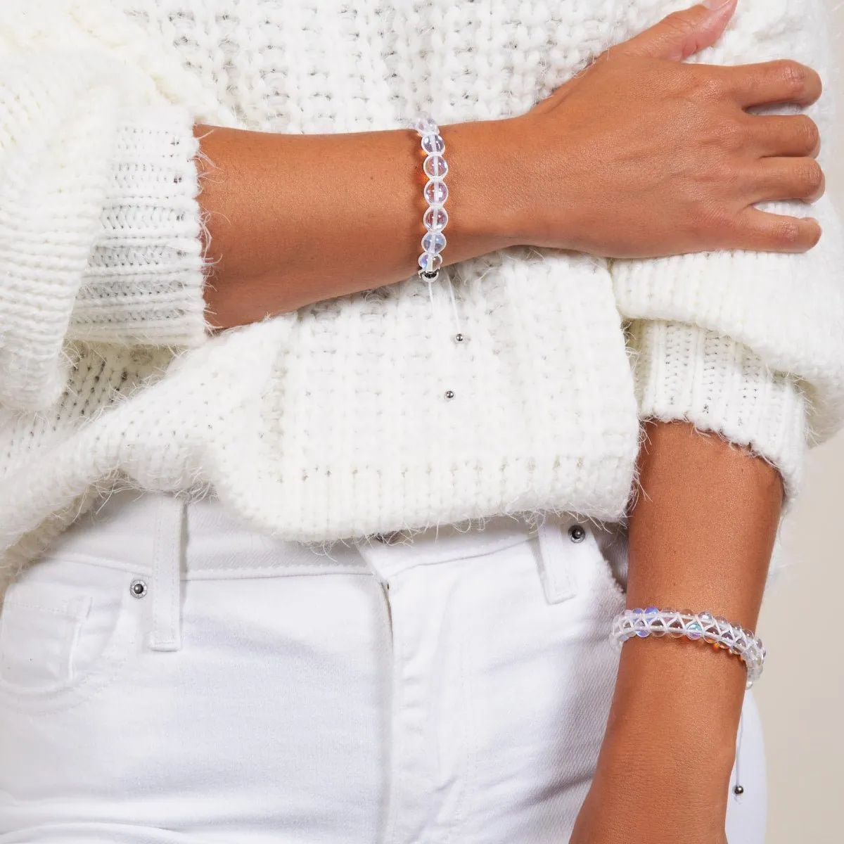 Neon White | Rainbow Supernova | Silver | Galaxy Glass Charmballa Bracelet