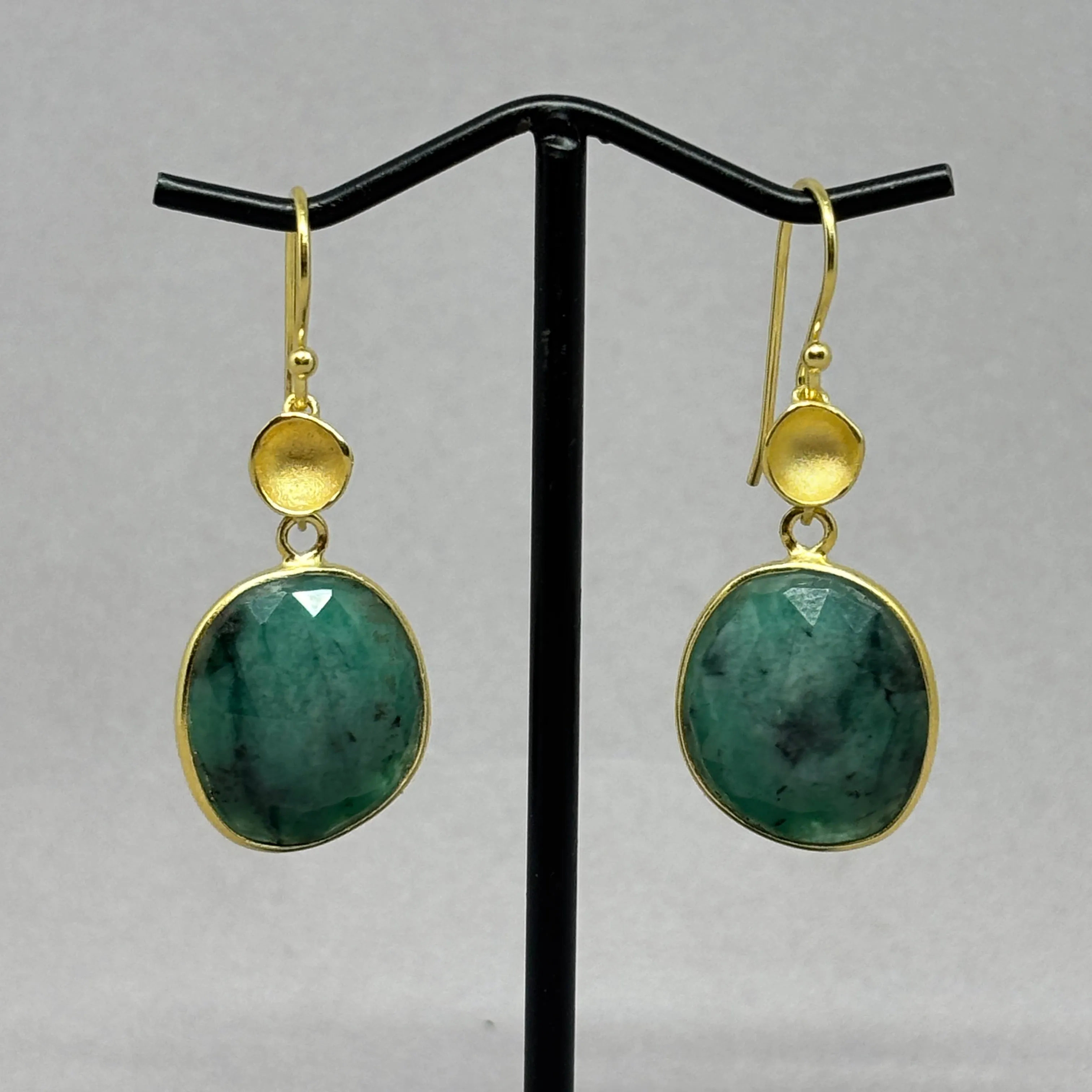 NEW! Pod and Bezel Emerald Stone Earrings by Sarah Richardson