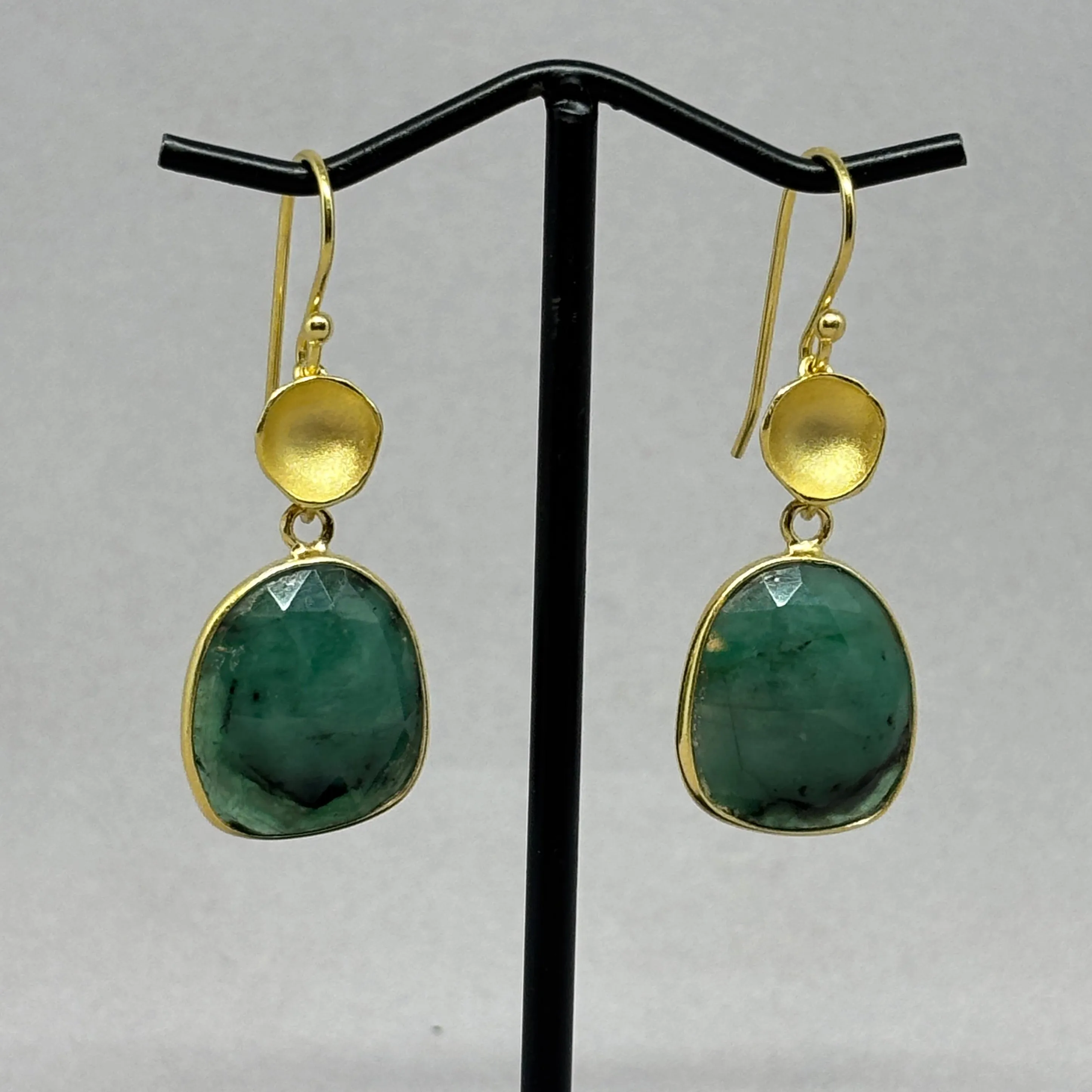 NEW! Pod and Bezel Emerald Stone Earrings by Sarah Richardson