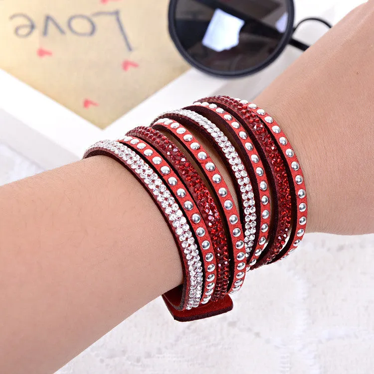 New Women's Red Fashion Leather Bracelets For women Christmas Gifts